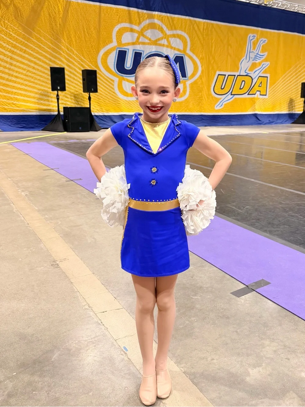 Blue & Gold Dance Skirted Flight Attendant Custom Costume!